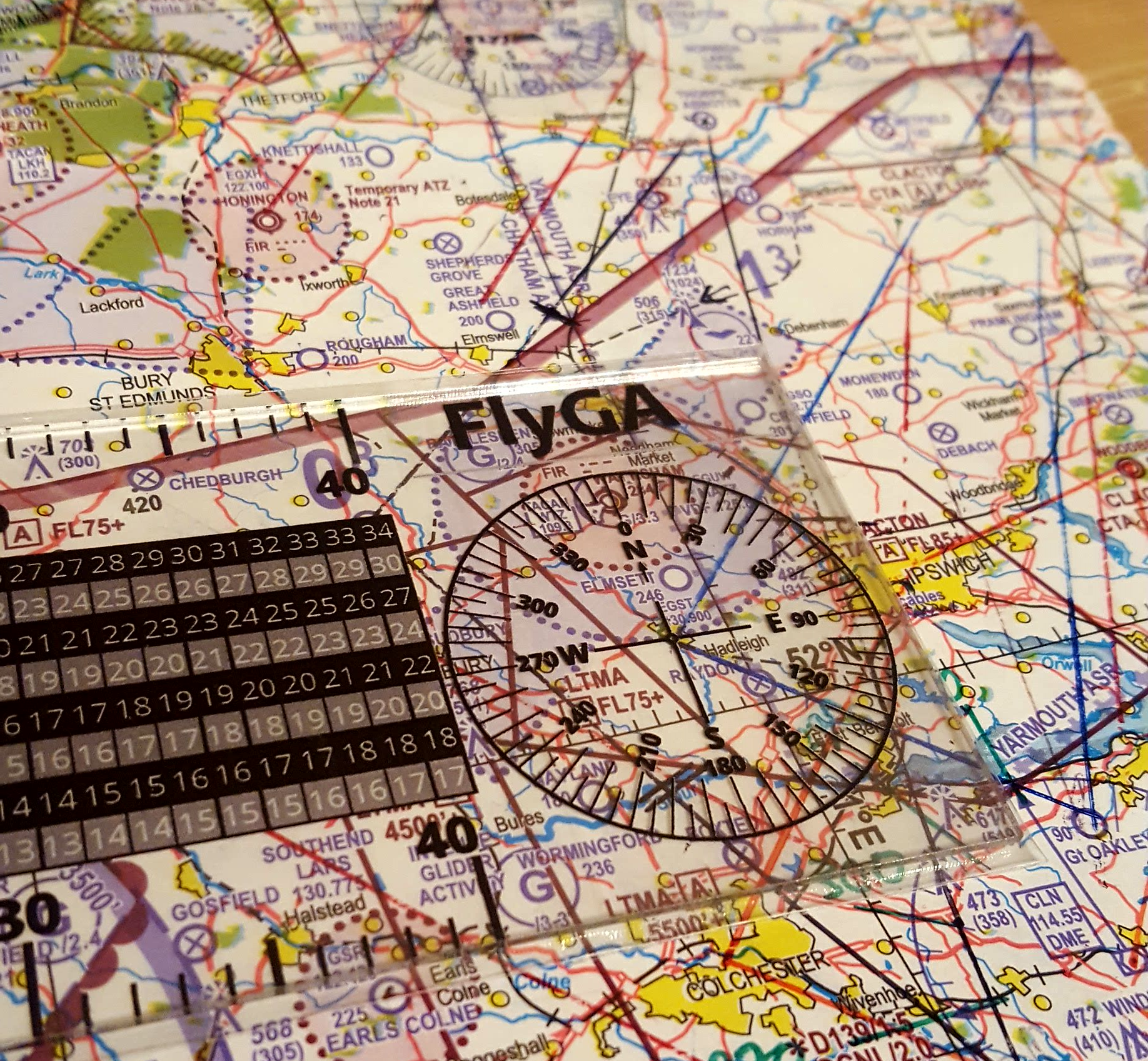 MR1 Flight Diversion Ruler (Plotter) Fly GA